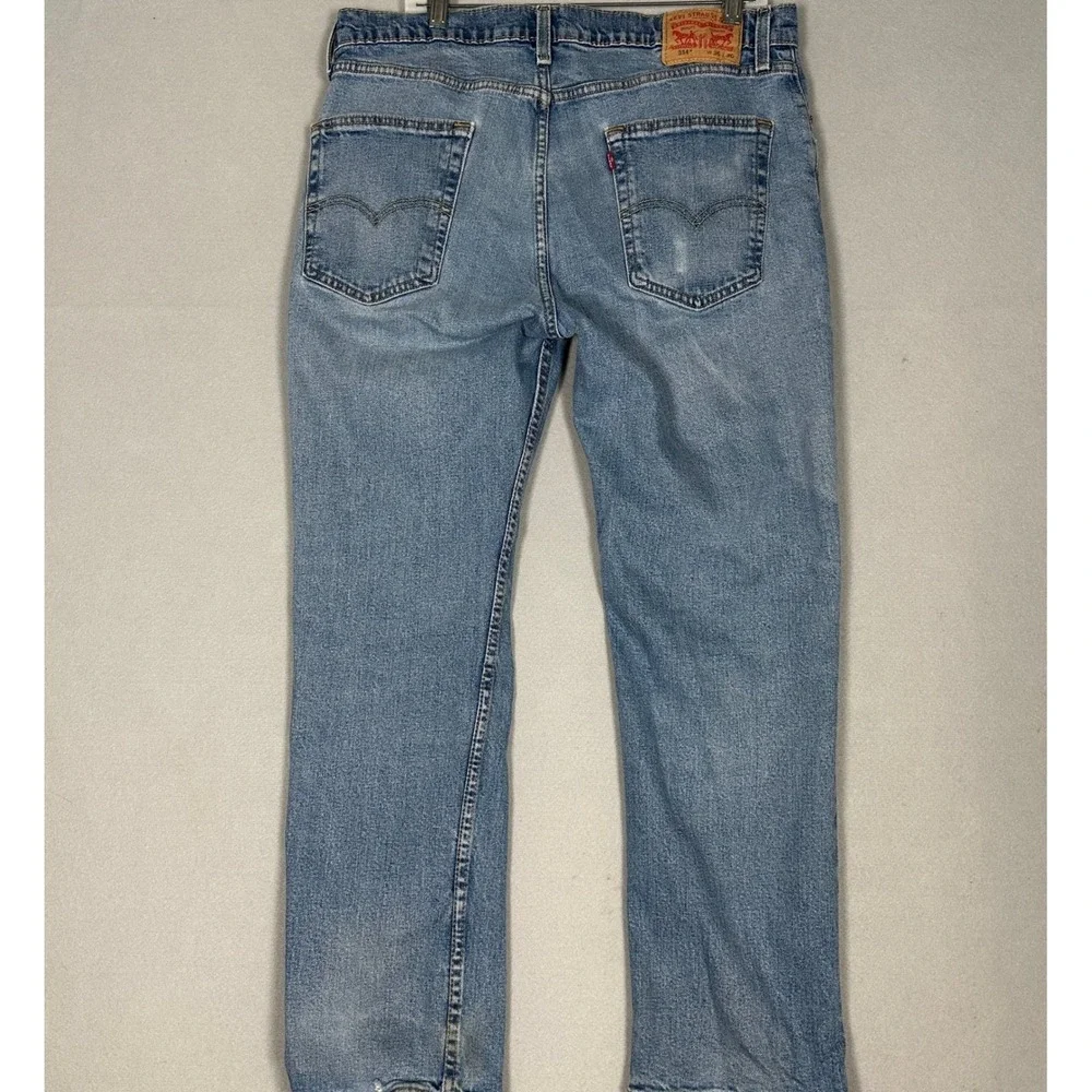 Levis 514 Jeans Mens 36X30 Blue Straight Fit Distressed Classic 5-Pocket Denim